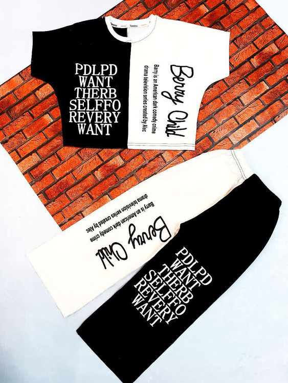 کراپ شلوار دخترانه سفید مشکی لینن