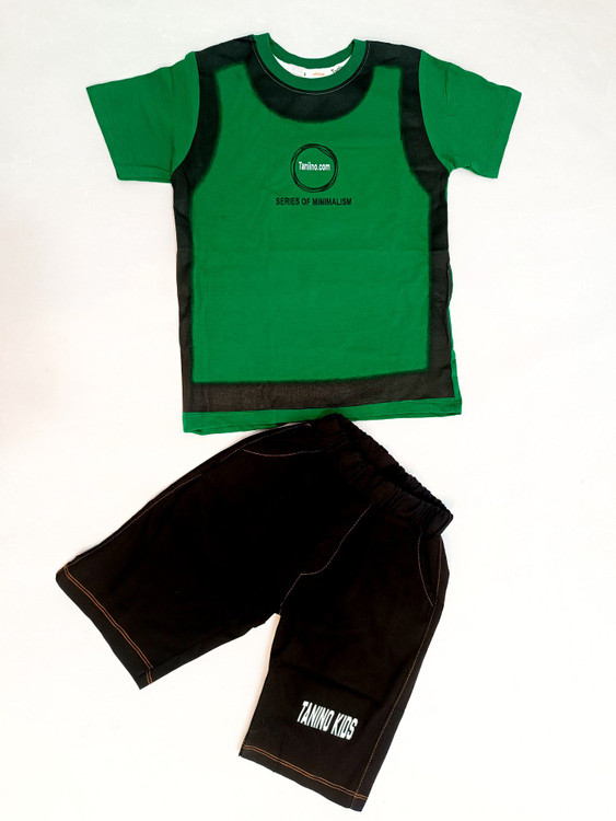 ست تیشرت شلوارک پسرانه طرح O رنگبندی