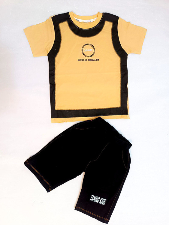 ست تیشرت شلوارک پسرانه طرح O رنگ اصلی